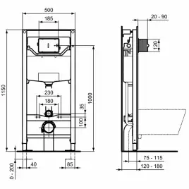 Комплект унитаза с инсталляцией Ideal Standard Tesi T3868V3 с сиденьем Микролифт