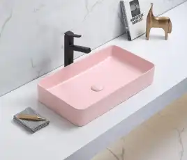 Раковина накладная CeramaLux 605х350х110 78189MP-3 , цвет Розовый