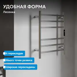 Полотенцесушитель электрический 50х63 ABBER Standard AH4606 хром