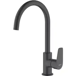 Смеситель для кухни Aquatek Бетта AQ1182MB поворотный излив, Черный матовый