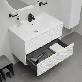 Тумба с раковиной IDDIS Bild 80, подвесная, Белая, BIL80W0i95K