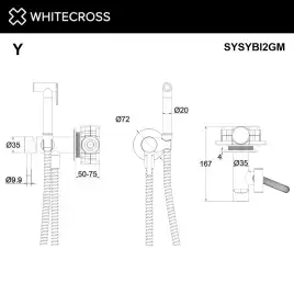 Смеситель с гигиеническим душем Whitecross Y gunmetal скрытого монтажа Оружейная сталь, SYSYBI2GM
