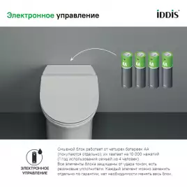 Приставной унитаз  IDDIS Pulse PULIDSEi26 с функцией импульсного смыва, с сиденьем микролифт Белый