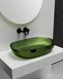 Раковина накладная ABBER KRISTALL 60х40х15,5 AT2805Emerald, овальная, зеленая