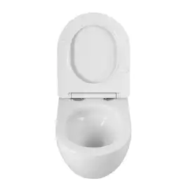 Унитаз подвесной BelBagno AMANDA-TOR BB051CH-TOR-FC/SC, безободковый с сиденьем и смывом TORNADO