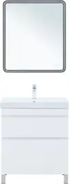 Тумба под раковину Aquanet Слим 70 напольная, белый сатин, 346043