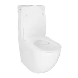Унитаз напольный Azario Renda AZ-8693 безободковый, с бачком и сидением микролифт, Белый глянцевый