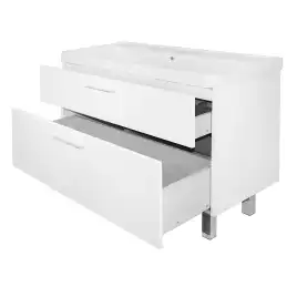 Тумба с раковиной Azario Ника 100 CS00089955, напольная, Белая глянцевая