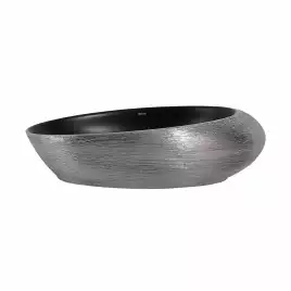 Раковина накладная ABBER BEQUEM 49х31х14 AC2107BS, овальная, черная матовая с серебром