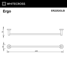 Полотенцедержатель Whitecross ERGO gold brushed 60 см, ER2252GLB, Золото брашированное