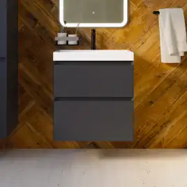 Тумба с раковиной AVS Гармония 60 антрацит матовая, N821-07-600AM-02-610WG