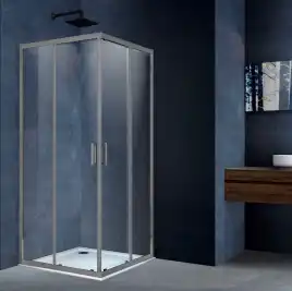 Душевой уголок Vincea Alpha 90х90 VSS-3AL900CLGM, дверь раздвижная, профиль вороненая сталь, стекло прозрачное