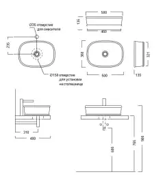 Раковина KERAMA MARAZZI CIRCO накладная, 50 см, песочная матовая, CI.wb.50\SAN