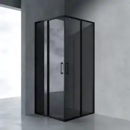 Душевой уголок AVS Куб Лайт 90x90 профиль черный матовый, стекло черное, 803-0005-195-90/90-BM-B