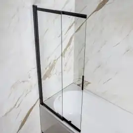 Шторка на ванну AVS Слайдер Плюс 80 профиль черный, стекло прозрачное, 803-0011-150-82-BM-T