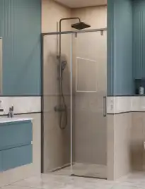 Душевая дверь BelBagno SOFT_CLOSE-1-BF-1-100-C-GM стекло прозрачное, профиль Оружейная сталь