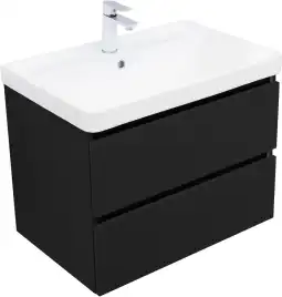 Тумба под раковину Aquanet Вега 2.0 70 черный, подвесная, 337954