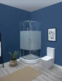 Душевой уголок Aquanet Practic AE10-Q-90x90U-CP 900x900, прозрачное, матовое стекло