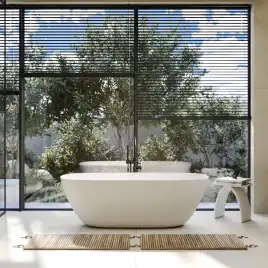 Ванна  Abber Stein 170х70 AS9612-1.7 из искусственного камня, Белая матовая