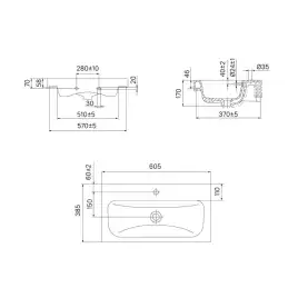 Тумба с раковиной IDDIS Zodiac 60, подвесная, Белая, ZOD6CB0i95K