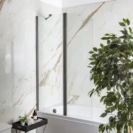 Шторка на ванну AVS Асти Дуо 100 см левая профиль оружейная сталь, прозрачное стекло, 803-0016-150-5545L-WS-T