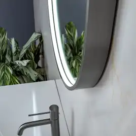 Зеркало с подсветкой AVS AG 50x100 см, антипар, оружейная сталь