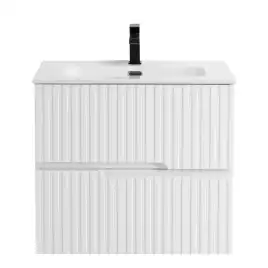 Тумба под раковину Cezares DUET-N 70 см, DUET-N-700-2C-SO-BL подвесная, Bianco Lucido