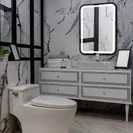 Зеркало с подсветкой AVS Отарио 60х80 см, черное