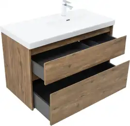 Тумба под раковину Aquanet Nova Lite 2.0 100 дуб рустикальный, правая, 346319