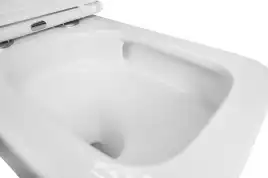 Подвесной унитаз Azario FLAVIA AZ-0076-UQ1 безободковый, смыв Торнадо, в комплекте с сидением микролифт, Белый глянцевый
