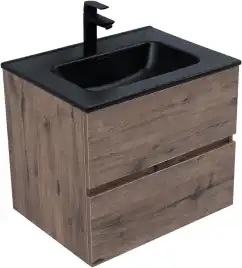 Тумба под раковину Aquanet Алвита New 60 2 ящика, дуб веллингтон табак 334184