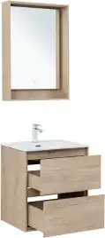 Тумба под раковину Aquanet Милан 60 дуб светлый, подвесная, 336382