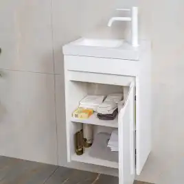 Тумба с раковиной AVS Миниатюра 40 R белая, K821-08-400R-WG-04-410WG