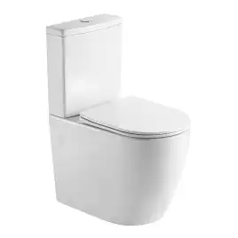 Унитаз напольный Azario LUMA TORNADO FLUSHING AZ-1253ST безободковый, смыв Торнадо, с бачком и сидением микролифт, Белый глянцевый