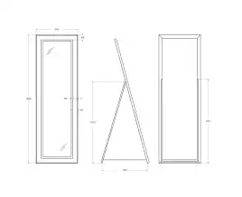 Интерьерное зеркало напольное BelBagno SPC-KRAFT-555-1700-TCH-PIA-NERO