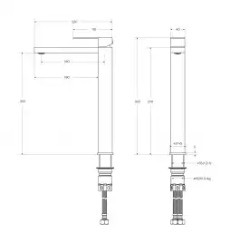 Смеситель для накладной раковины Cezares SLIDER-LC-GM-W0, Оружейная сталь