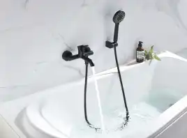 Смеситель для ванны Aquatek Европа AQ1349MB, однорычажный, с коротким изливом, Черный матовый