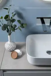 Раковина накладная Aquanet SOUL-1 50х40х13,5 прямоугольная, Белая глянцевая