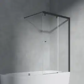 Шторка на ванну AVS Перла 100 R профиль черный матовый, стекло прозрачное, 803-0018-150-5249R-BM-T