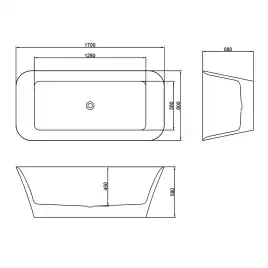 Акриловая ванна Azario ROVETA 170х80 AZ-6615, Отдельностоящая