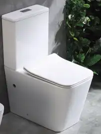 Унитаз-компакт Ceramalux 2170AXMW, безободковый, с бачком и сидением микролифт Белый матовый