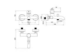 Смеситель для ванны Aquatek Европа AQ1340CR, однорычажный, с коротким изливом, Хром