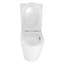 Унитаз-компакт Azario Margo AZ-2125-UQ1 напольный, безободковый, со смывом Торнадо, в комплекте с бачком и сиденьем микролифт, Белый глянцевый