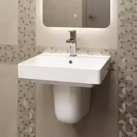 Раковина Kerama Marazzi PRO мебельная\подвесная 50, белая глянцевая, PROR.wb.50