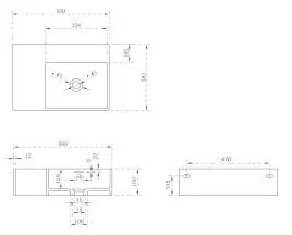 Раковина подвесная ABBER STEIN 56х38,5х16 AS2644 R, прямоугольная, белая матовая