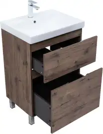 Тумба под раковину Aquanet Алвита New 60 напольная, дуб веллингтон табак, 344127