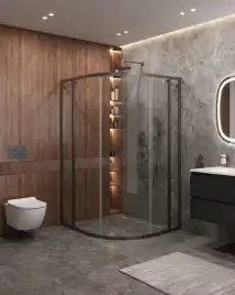 Душевой уголок CEZARES MOLVENO-RH-11-120/110-C-GM-IV стекло Прозрачное, профиль Оружейная сталь