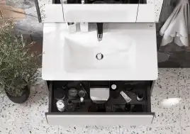 Тумбы под раковину Roca Ronda 80 ZRU9302965 подвесная, цвет, Белый глянец / Антрацит