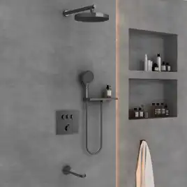 Душевая система  Vincea Inspire VSFW-431I2RGM VSFW-431I2RGM встраиваемая, вороненная сталь