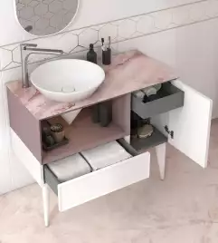 Раковина Kerama Marazzi CONO встраиваемая сверху 44, белая глянцевая, CO.wbi.44